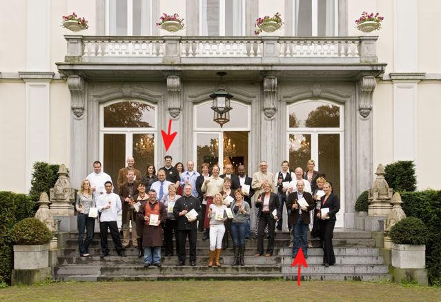 Foto gemaakt in 2006 ter gelegenheid van de presentatie van het boek Breda Kookt. Walter Nooren en Paul van den Bogaert uit Princenhage bij Breda staan er op.