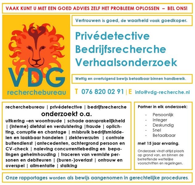 VDG-Recherche detective bureau in Breda helpt u met veel zaken