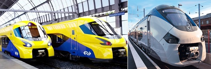 Wordt dit nu de nieuwe hogesnelheidstrein van de NS? Het lijkt te gaan om een snellere versie van de Coradia van het Franse bedrijf Alstom. 